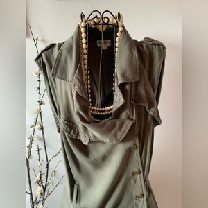 Love Fire Military style olive green dress size medium EUC!